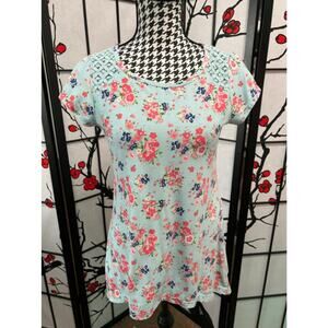 Faded Glory floral Top Sz XL 14-16